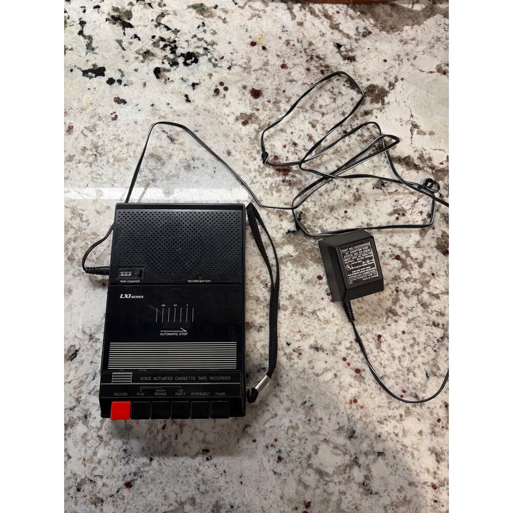 Vintage Sears LXI Voice Actuated Cassette Tape Recorder w/ Adapter